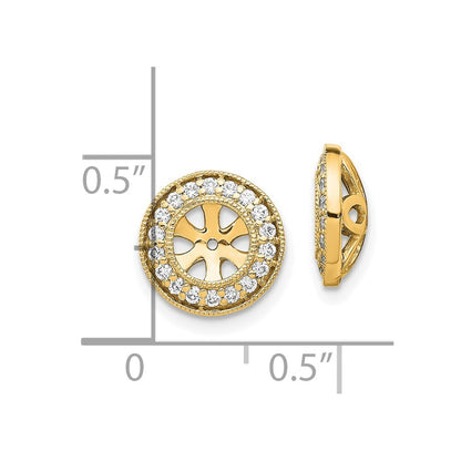 14k Yellow Gold 1/3ct Diamond Earring Jackets