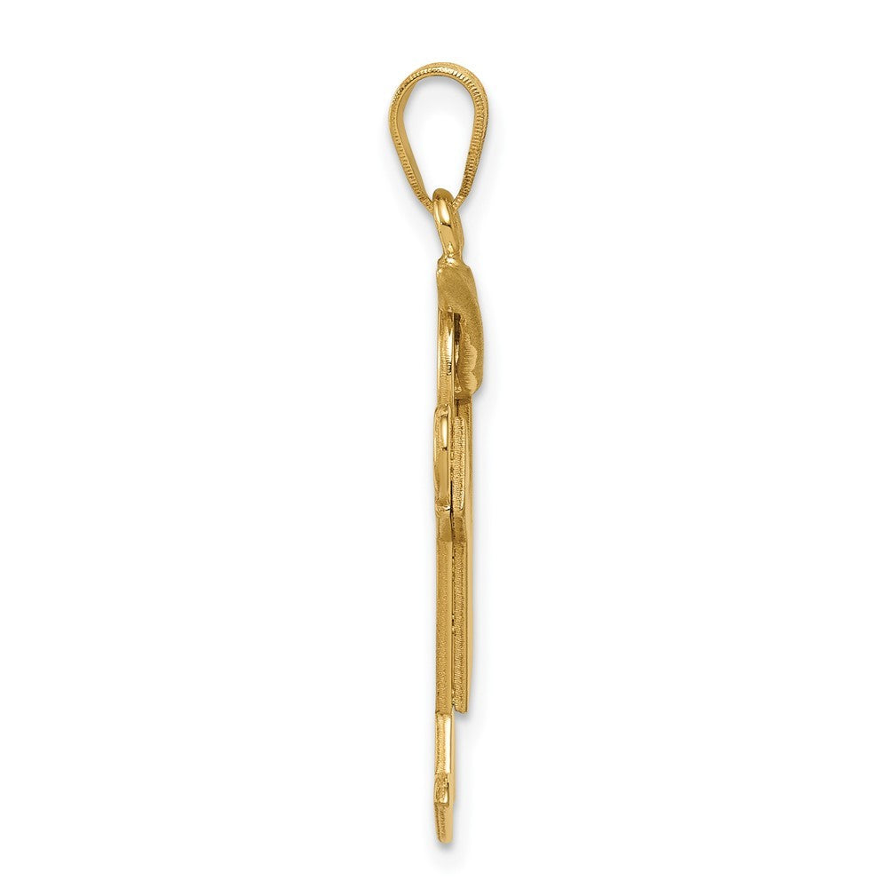 14k Yellow Gold Solid Engravable Boy with Hat on Right Charm
