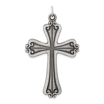 Sterling Silver Antiqued Cross Charm Holiday Gift for Women