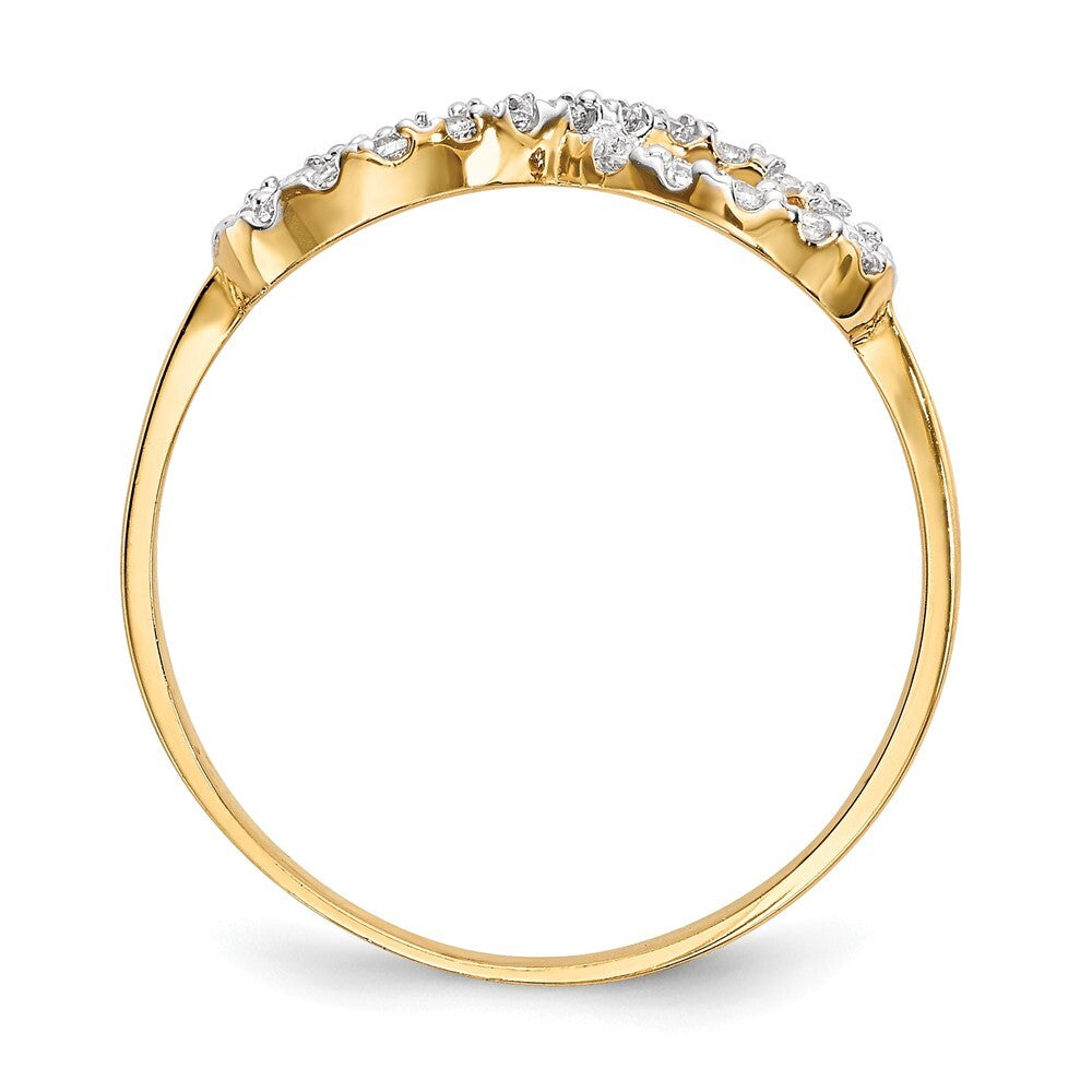 14K Yellow Gold CZ Infinity Symbol Ring Size 7