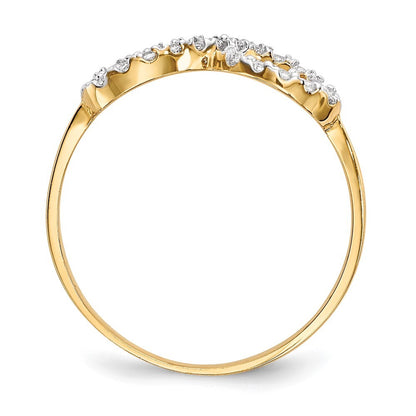 14K Yellow Gold CZ Infinity Symbol Ring Size 7