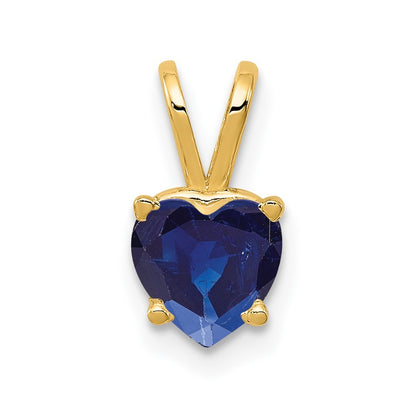 14k Yellow Gold 6mm Heart Sapphire pendant