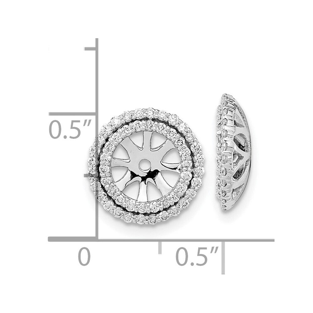 14k White Gold Diamond Earring Jackets