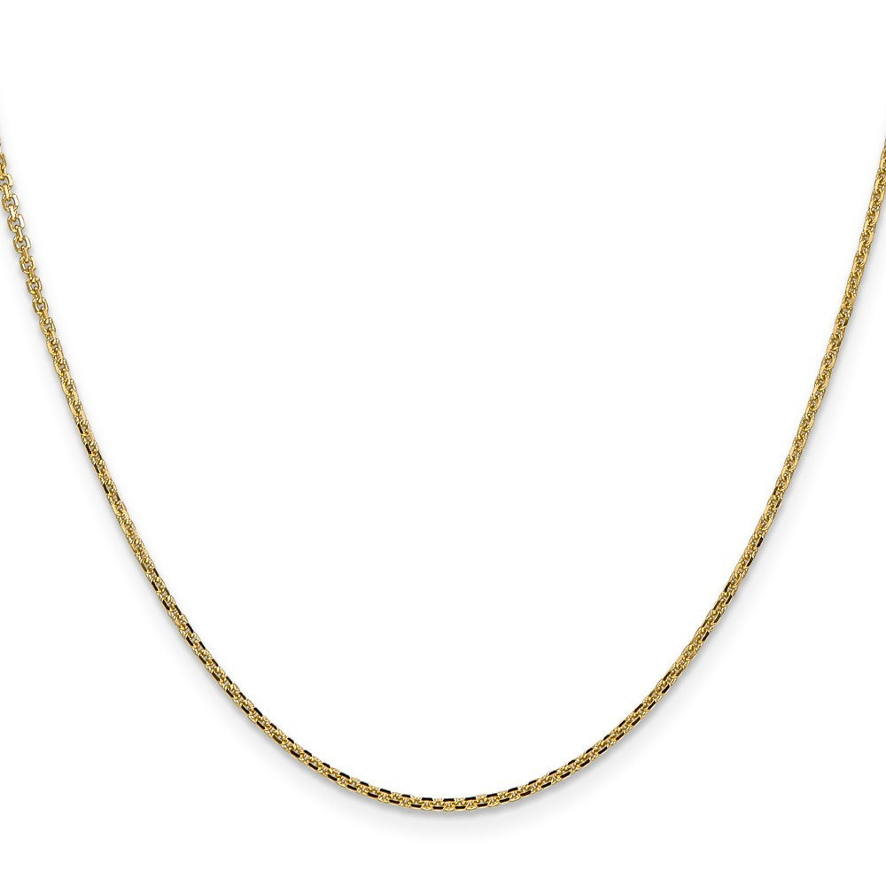 14k Yellow Gold 14" 1.45mm Solid Diamond-cut Cable Chain Necklace