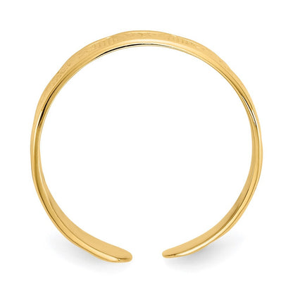 14k Yellow Gold Adjustable Polished Band Ring Toe Ring