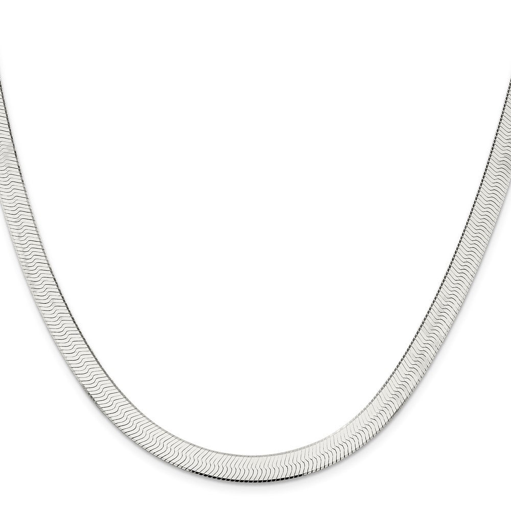 Sterling Silver 7.3mm Magic Herringbone Chain Necklace