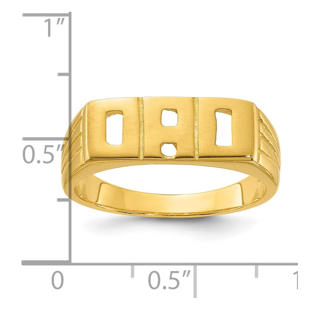 Sterling Silver Gold-tone Polished DAD Ring Size 10
