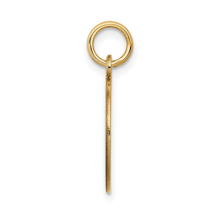 14k Yellow Gold Enamel .027 Gauge Circular Engravable Disc Charm Pendant
