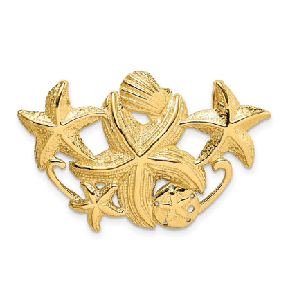 14k Yellow Gold Starfish Cluster Slide