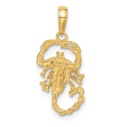 14k Yellow Gold Scorpion Charm Pendant for Women