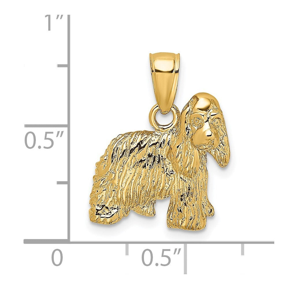 14k Yellow Gold Cocker Spaniel Dog Charm Pendant for Women