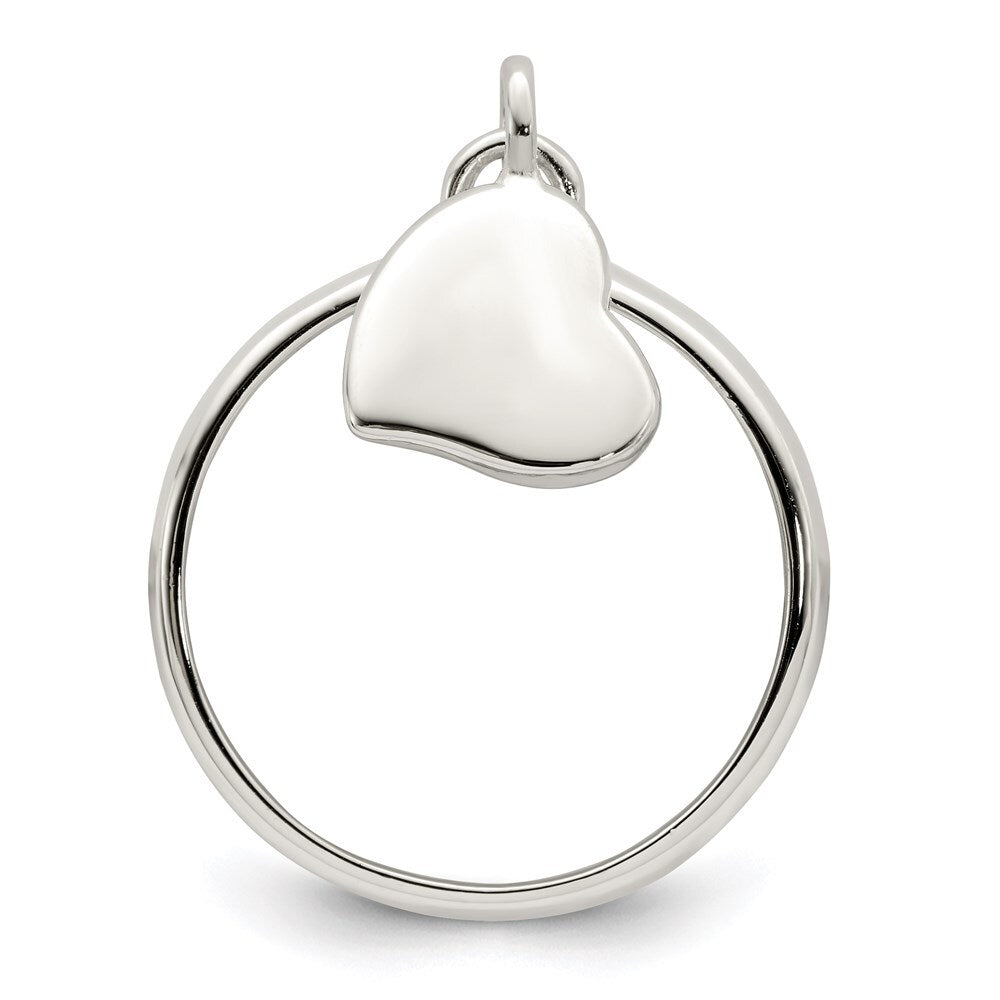 Sterling Silver Dangle Heart Ring Size 7