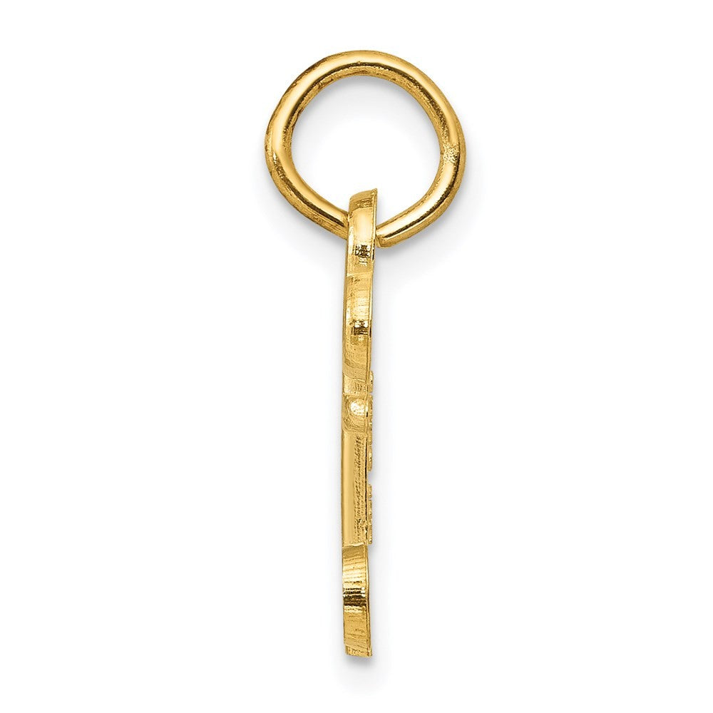 14k Yellow Gold Key Letter O Initial Charm Pendant