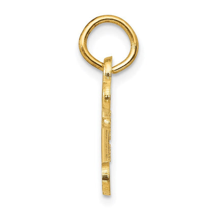 14k Yellow Gold Key Letter O Initial Charm Pendant