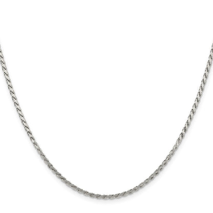 Sterling Silver 2.25mm Flat Rope Chain