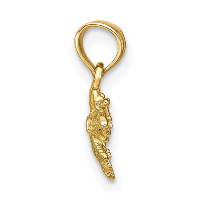 14k Yellow Gold Textured Mini Butterfly Charm