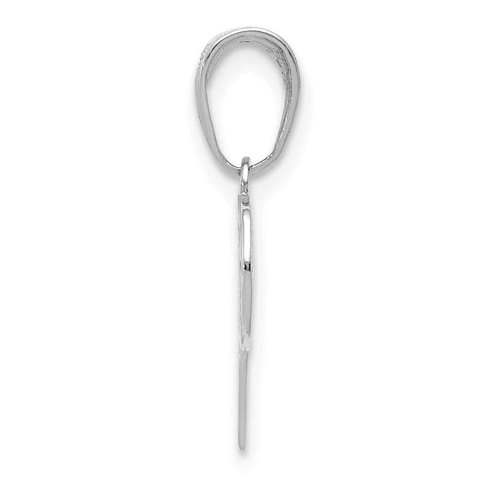 14k White Gold Basketball Hoop And Ball Pendant for Women