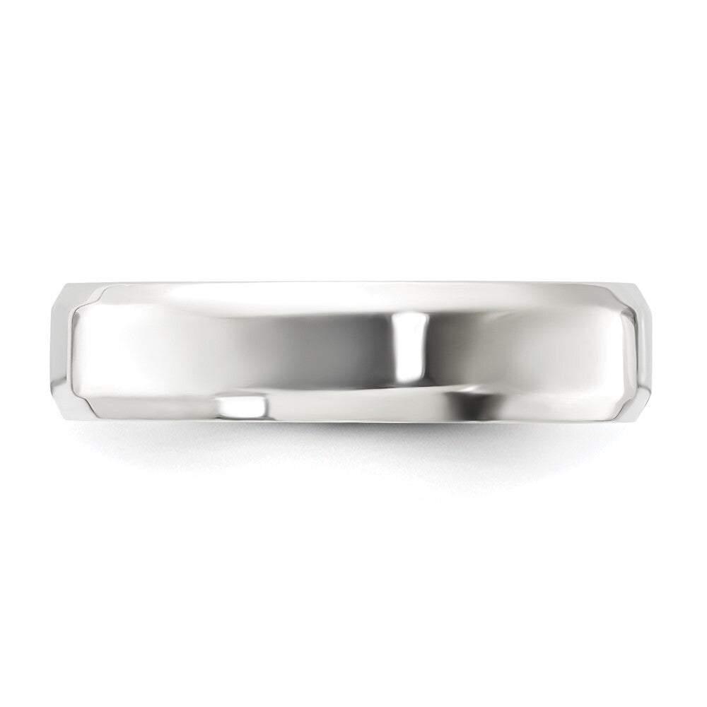 Sterling Silver 5mm Beveled Edge Size 13 Band Ring