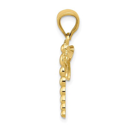14k Yellow Gold Dragonfly Charm Pendant for Women