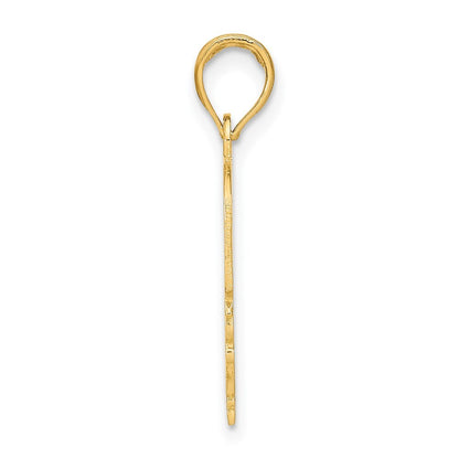 14k Yellow Gold MOMMY'S GIRL In Heart Banner Charm Pendant for Women