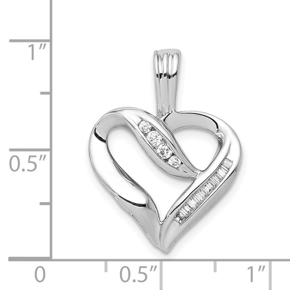 14k White Gold 1/8ct. Diamond Heart Pendant for Women