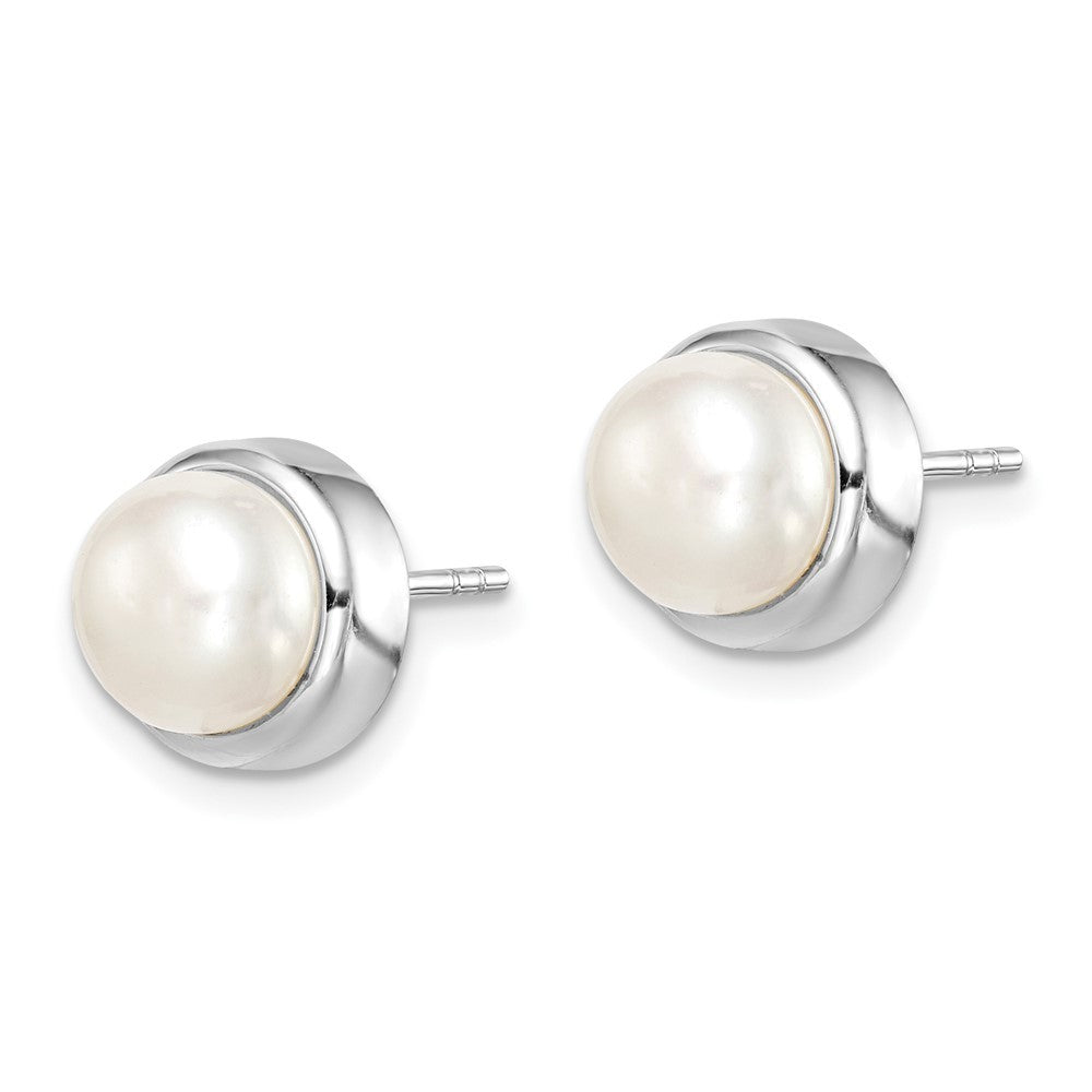 Sterling Silver 7-8mm Freshwater Cultured Pearl Earrings