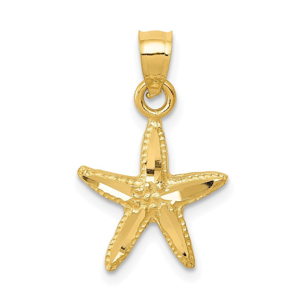 14k Yellow Gold Starfish Pendant for Women