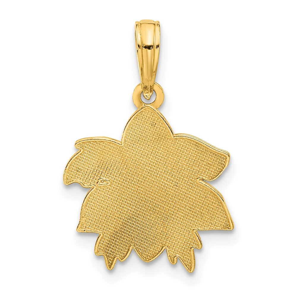 14k Yellow Gold Polished Poinsettia Floral Pendant for Women