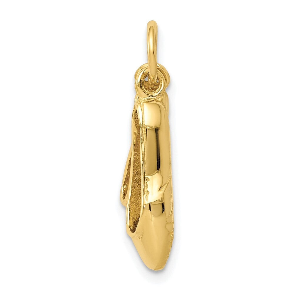 14k Yellow Gold 3D Ballet Slippers Charm Pendant for Women