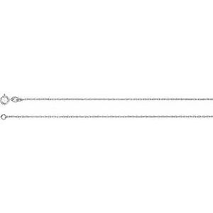 10k White Gold 1 mm Rope 20" Chain Necklace Gift for Women