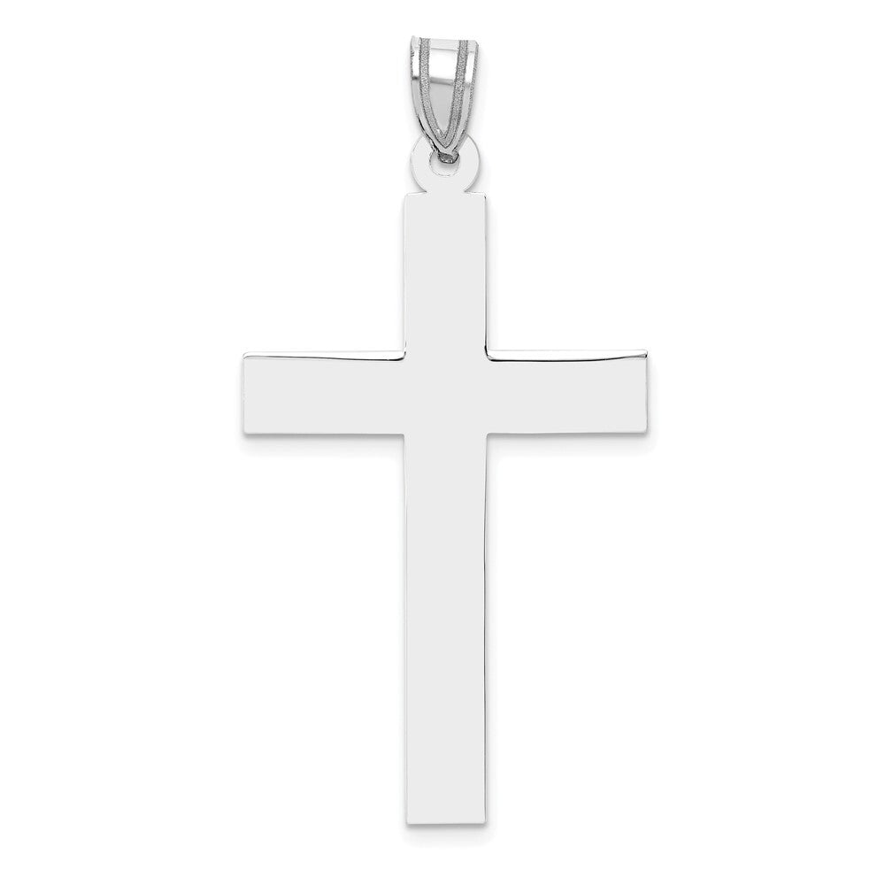 14k White Gold Polished Cross Pendant for Women