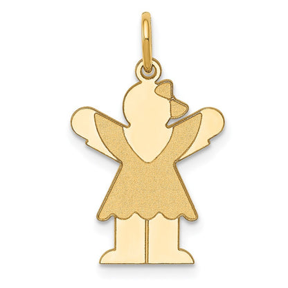 14k Yellow Gold Kid Charm Pendant for Women