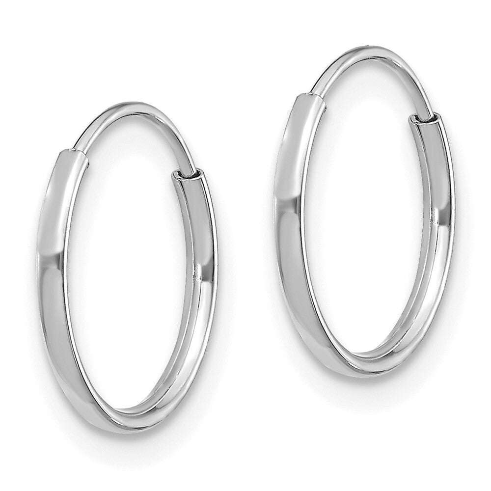 14k White Gold Endless Hoop Earrings Gift for Women