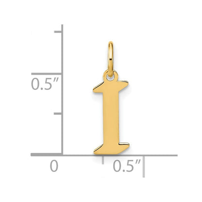 14k Yellow Gold Letter I Initial Pendant