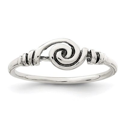 Sterling Silver Antiqued Swirl Ring Size 8