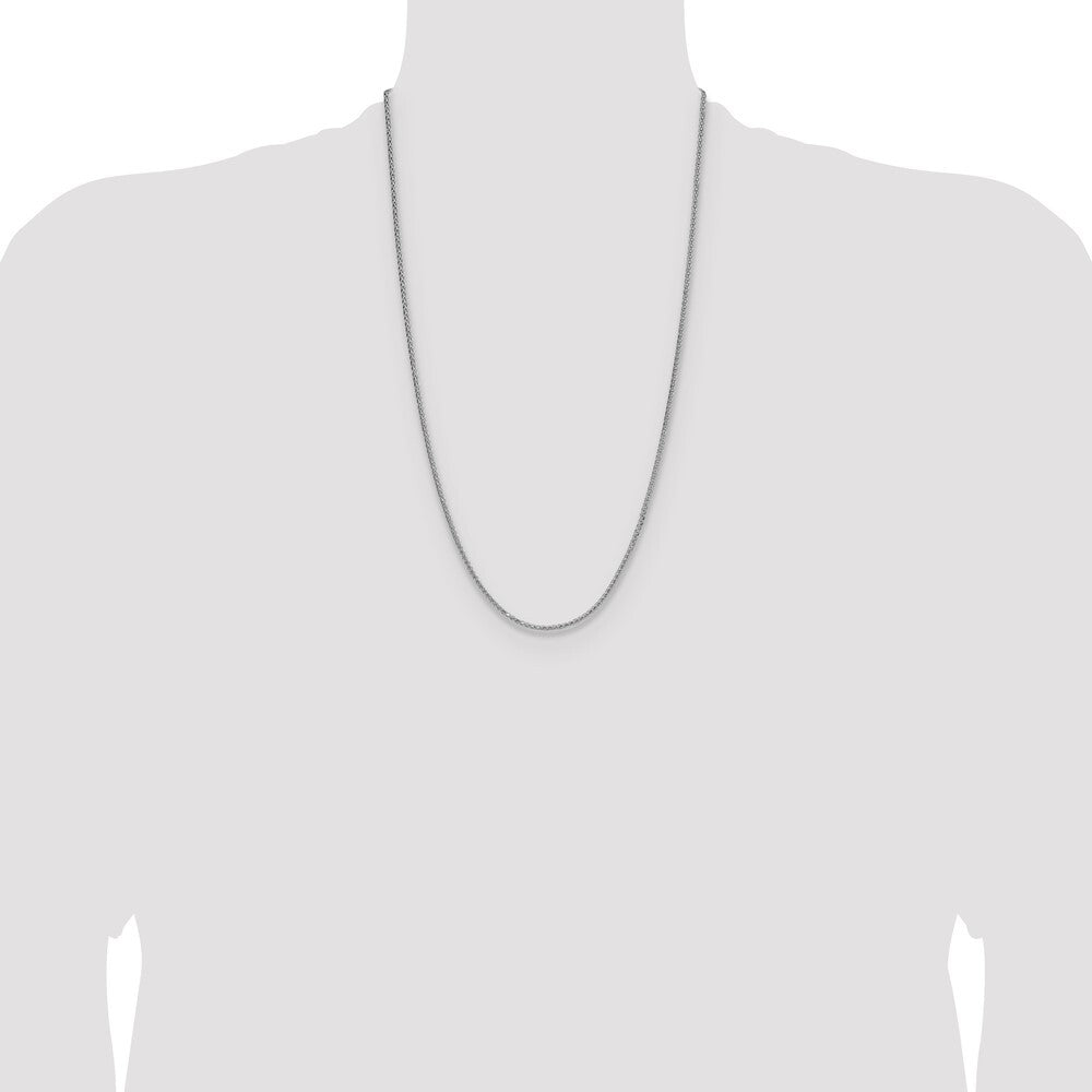 Sterling Silver 2.0mm 8 Sided Diamond-cut Double Spiga Chain