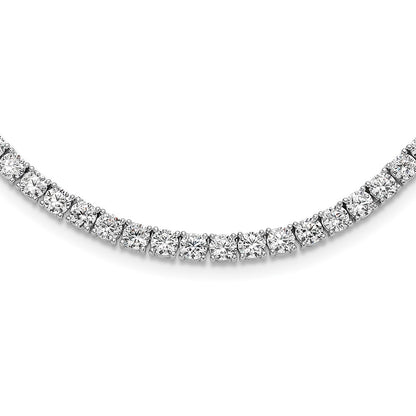 Sterling Silver Rhodium-plated 4mm CZ Tennis Necklace 22"