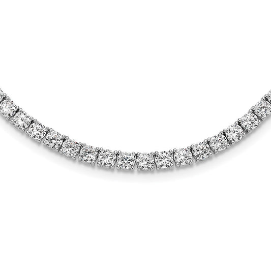 Sterling Silver Rhodium-plated 4mm CZ Tennis Necklace 22"