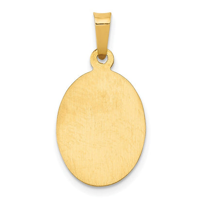 14k Yellow Gold Polished and Satin St Joseph Medal Hollow Pendant for Women