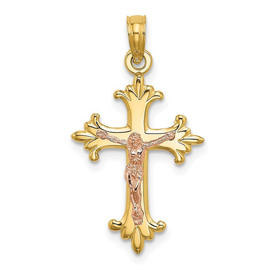14K Two-Tone Gold Crucifix Charm