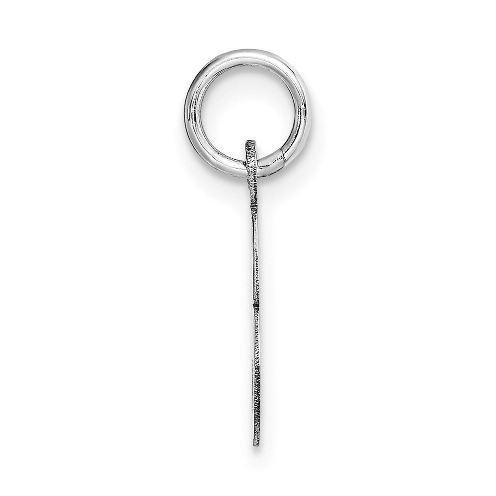 14k White Gold Small Script Letter E Initial Charm Pendant for Women
