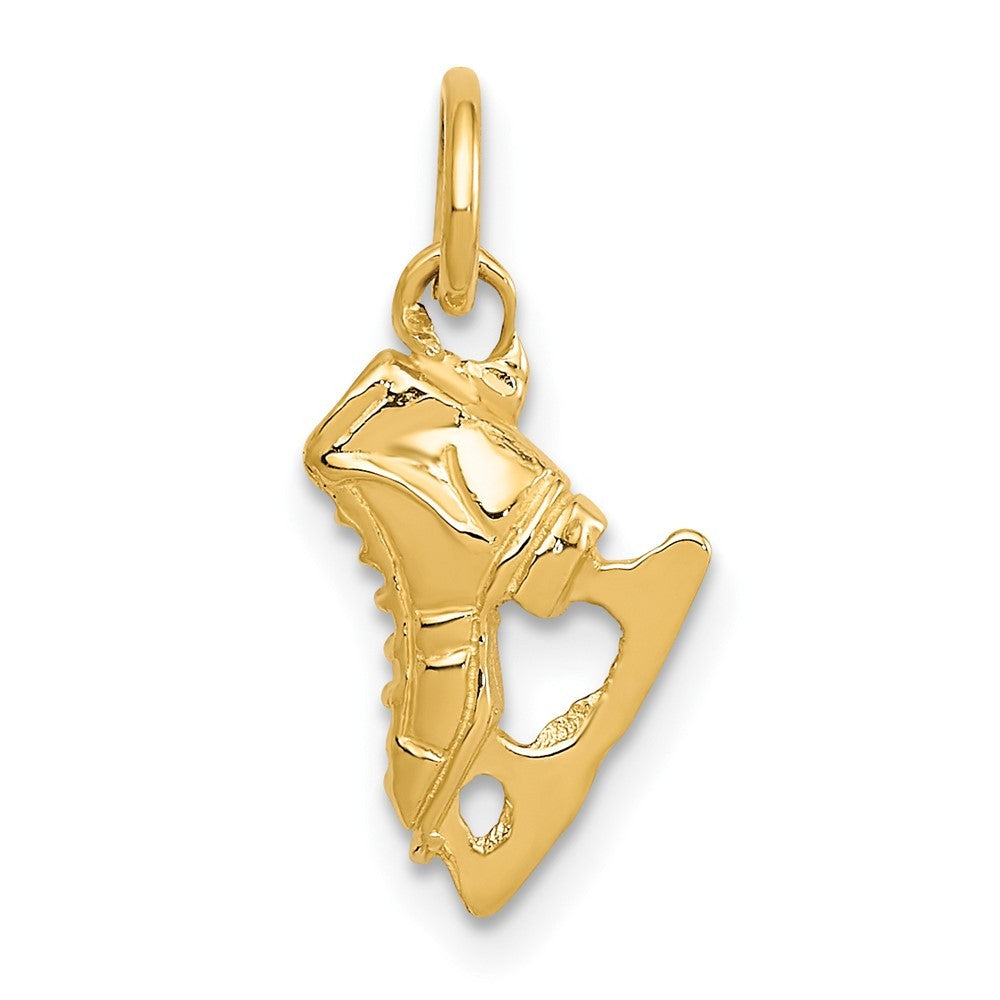 14k Yellow Gold 3D Ice Skate Charm Pendant