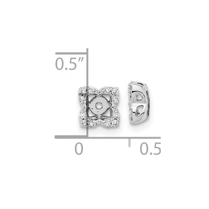 14k White Gold Diamond Earring Jackets Gift for Women
