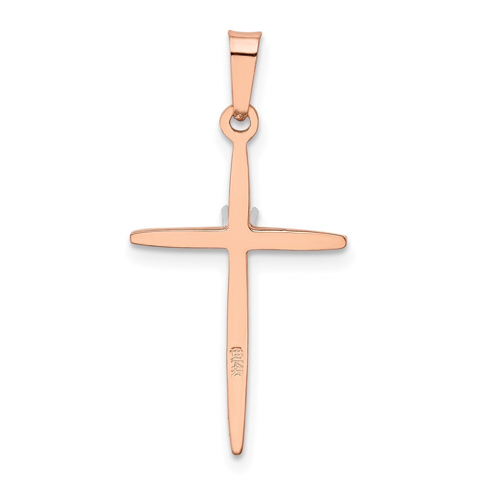 14k Rose Gold Diamond Cross Pendant for Women