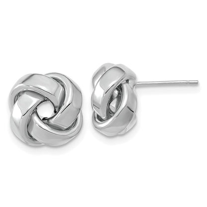 14k White Gold Polished Love Knot Stud Earrings Gift for Women