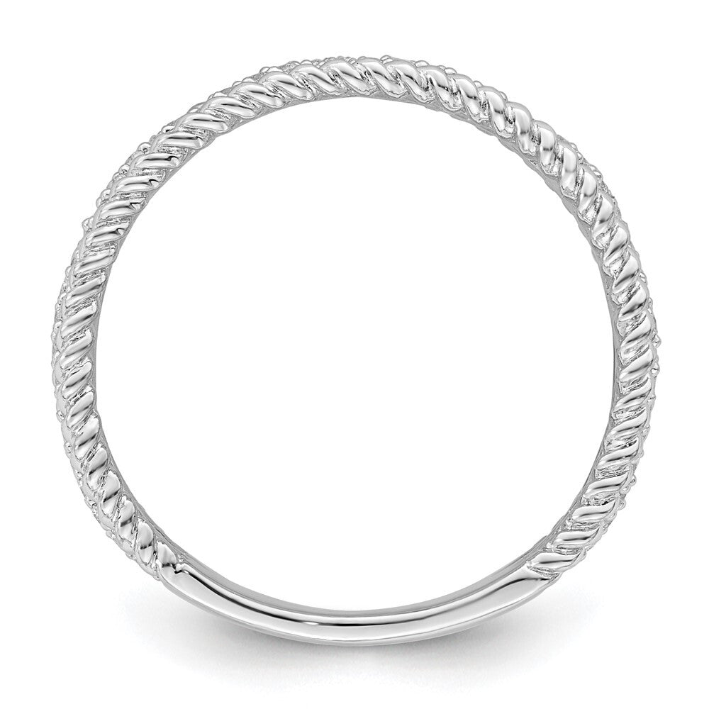 Sterling Silver Rhodium plated CZ Band Size 7