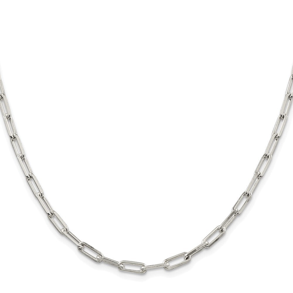 Sterling Silver Rhodium-plated 4.25mm Elongated Open Link Chain