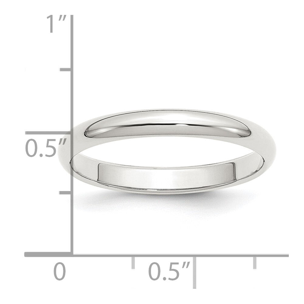 Sterling Silver 3mm Half Round Size 12 Band Ring