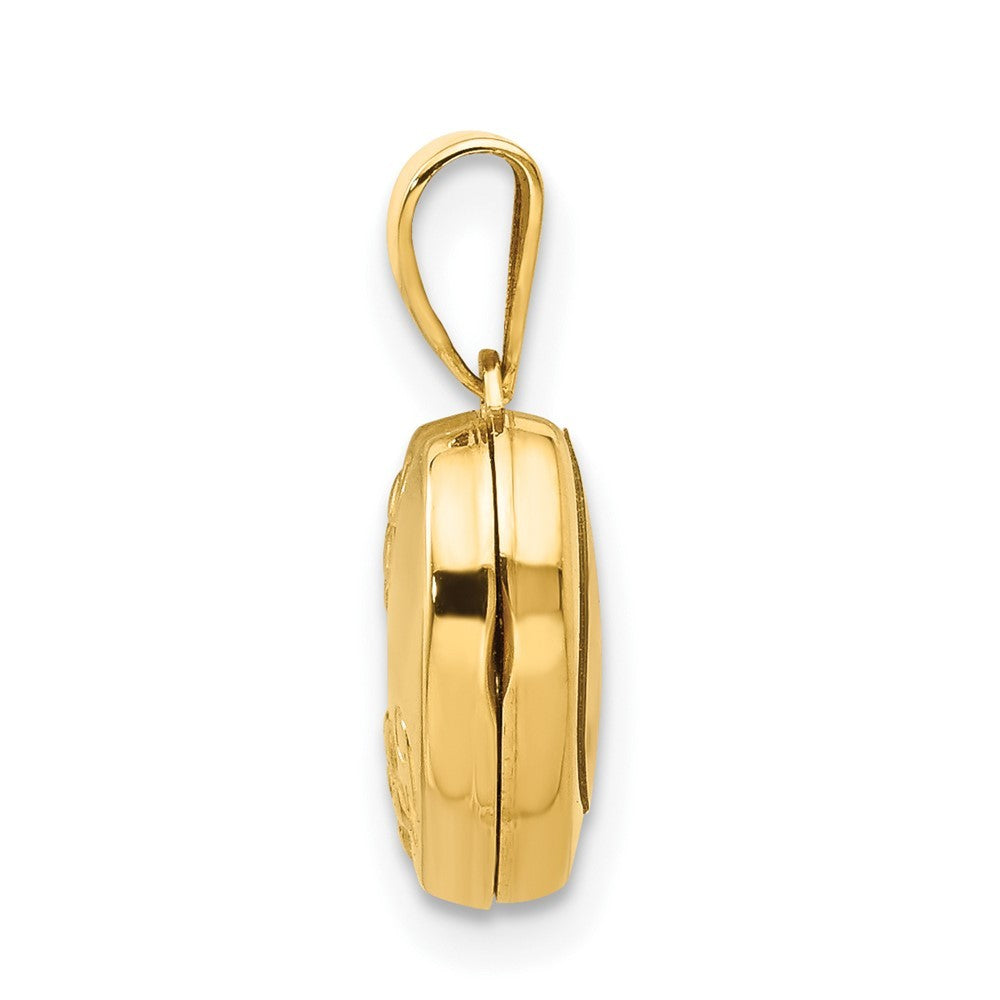 14k Yellow Gold Yellow Gold Floral Heart Locket