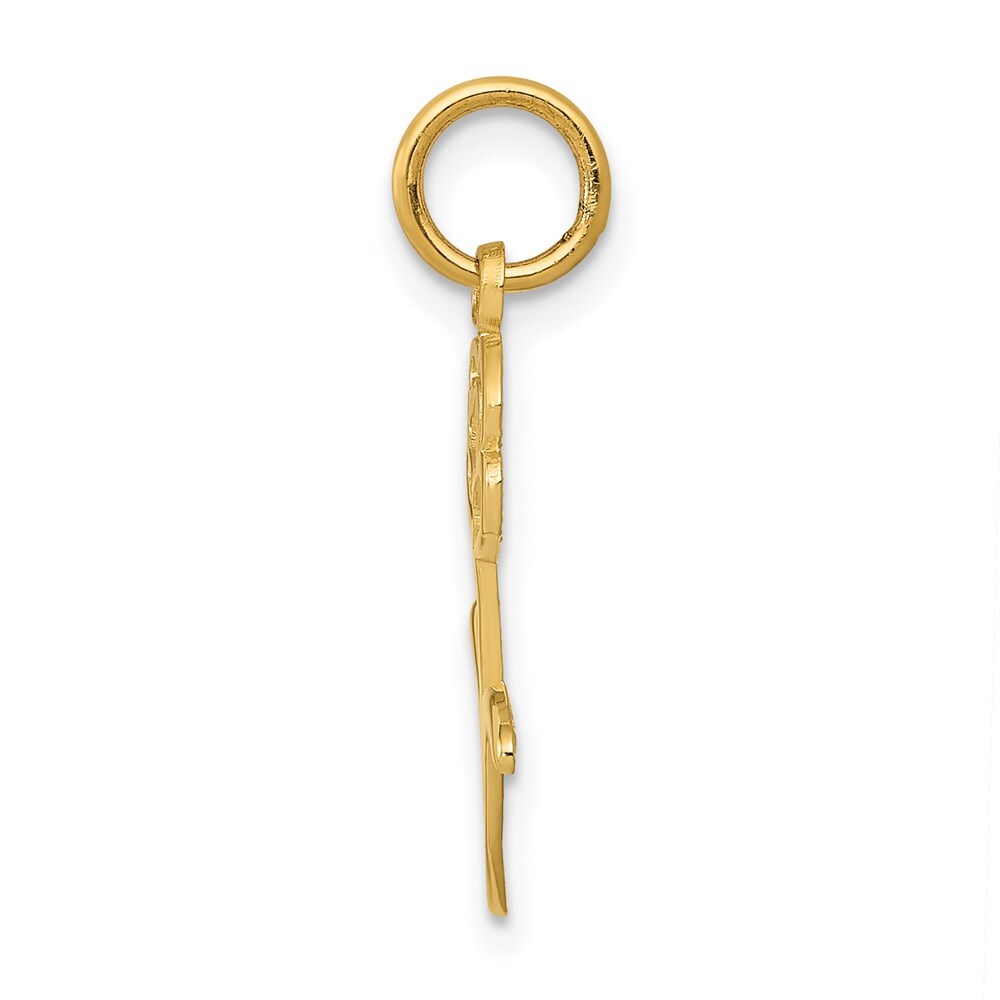 14k Yellow Gold Rose Charm Pendant for Women